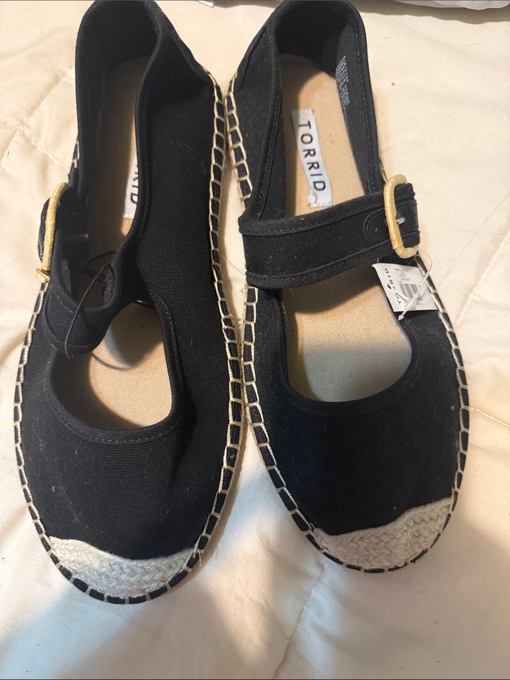 torrid Black Mary Jane Espadrille Flats with Buckle